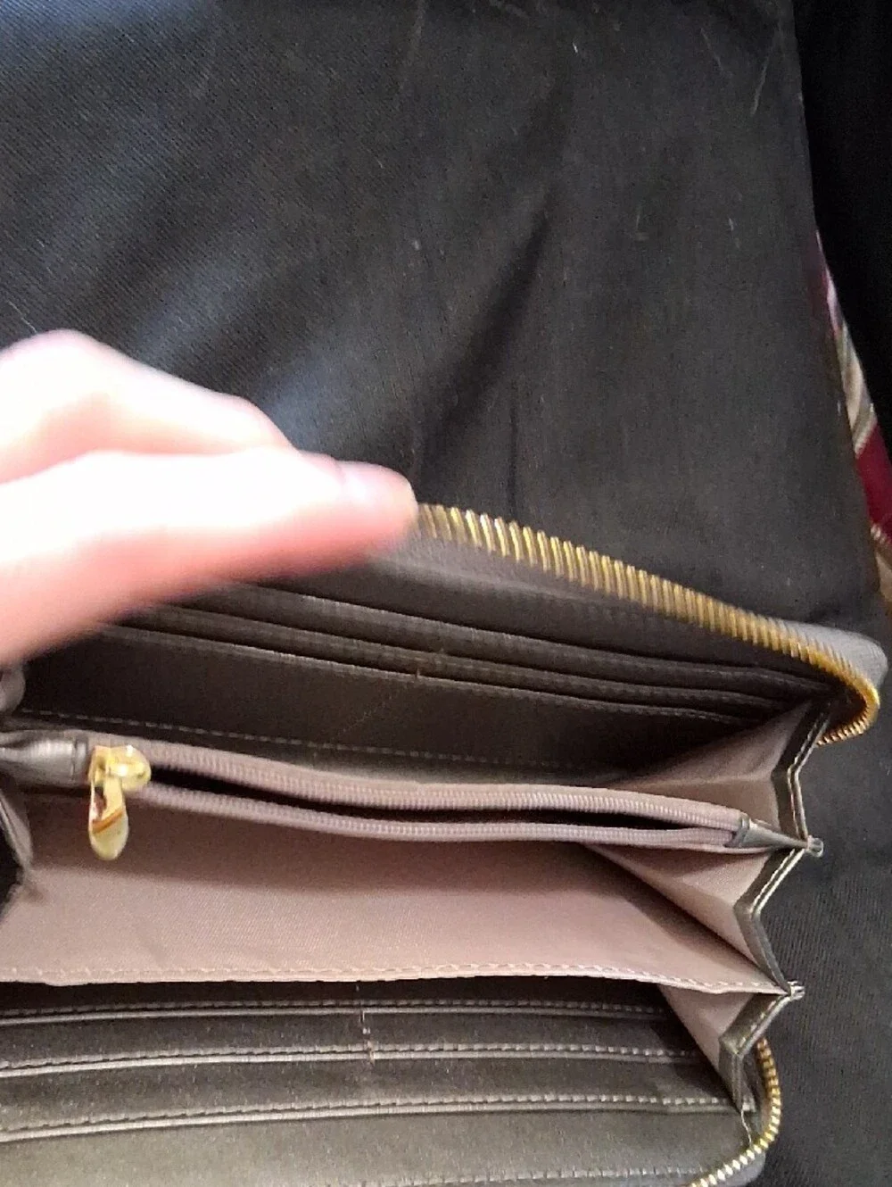 Funtor Black Zip-Around Leather Wallet